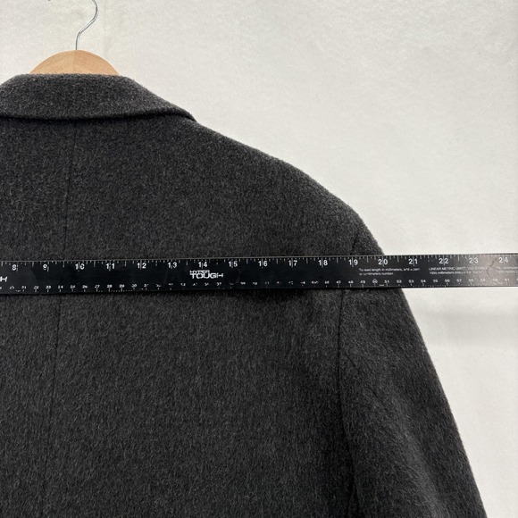 Vintage Teller Cashmere Coat Mens 46 Gray Double Breasted Long Overcoat Hungary - Picture 12 of 14